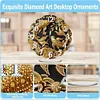 (US Local)Acrylic Special Shape Black Goldfish Diamond Painting Art Clock Ornaments Kit