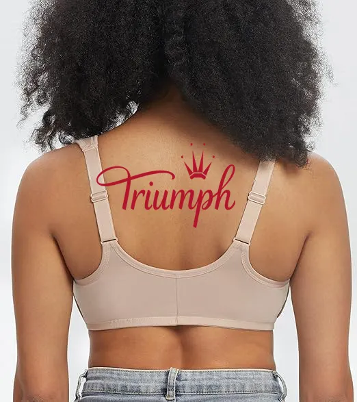 Triumph - 3 pe&ccedil;as 🔥Soutien de senhora sem copa e com bot&otilde;es &agrave; frente, tamanhos grandes