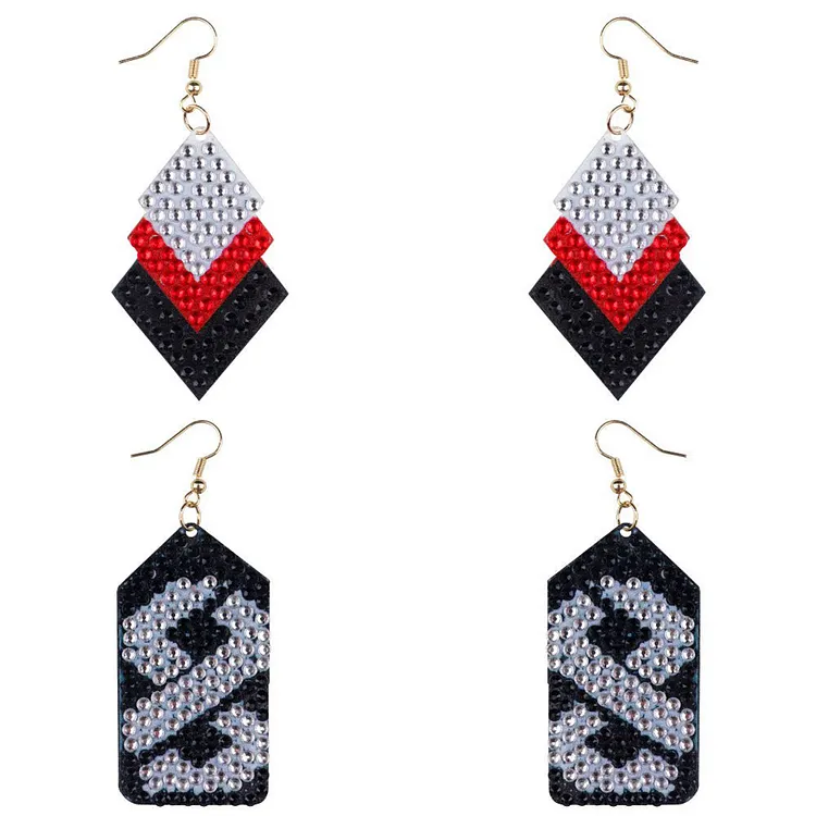 5D DIY Diamond Painting Earrings Kit Irregular Double-sided Drill Jewelry gbfke