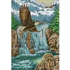 >SALE<Full Embroidery Cotton Thread 11CT Printed Waterfall Eagle Cross Stitch 50x70cm