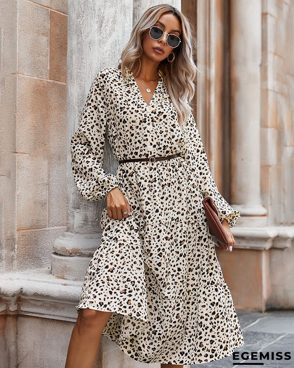European and American Women's Leopard Print Dress Women | EGEMISS