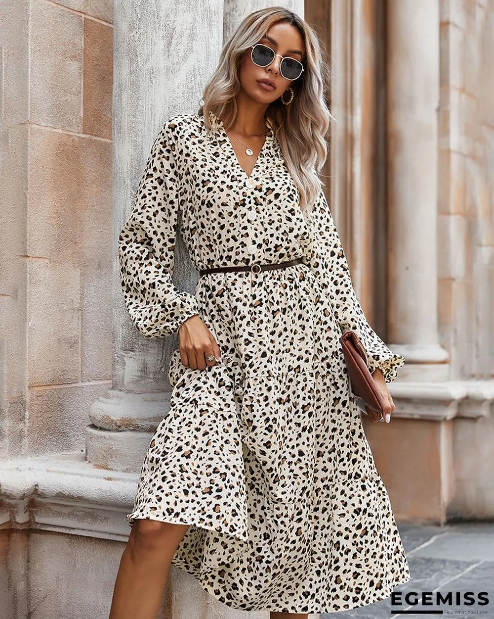 European and American Women's Leopard Print Dress Women | EGEMISS