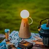 Bedroom Bedside Table Lamp Doll Lamp, Wireless Battery Powered Lamp USB-C Charging Port Bedside Lamp Wood Color Accent, Nightstand Entry Living Room Kids Home Office Small Lamp