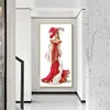Diamond Painting-DIY Full Round Drill Purple Dress Women (30*60cm)