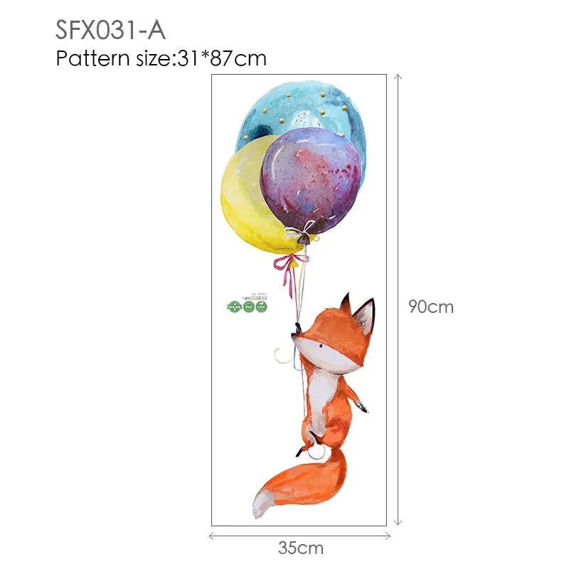 Animal Cartoon Wall Stickers For Kids Rooms Balloon Bunny Decorative 3D Wall Stickers For Children Rooms Large Kids Wall Decals