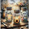 Bottle Faith Hope Love-11CT Stamped/Counted Cross Stitch 45*45cm