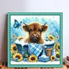(Stamped/Counted) Bathing Yak And Sunflower-11CT Cross Stitch 40*40cm/15.75*15.75in