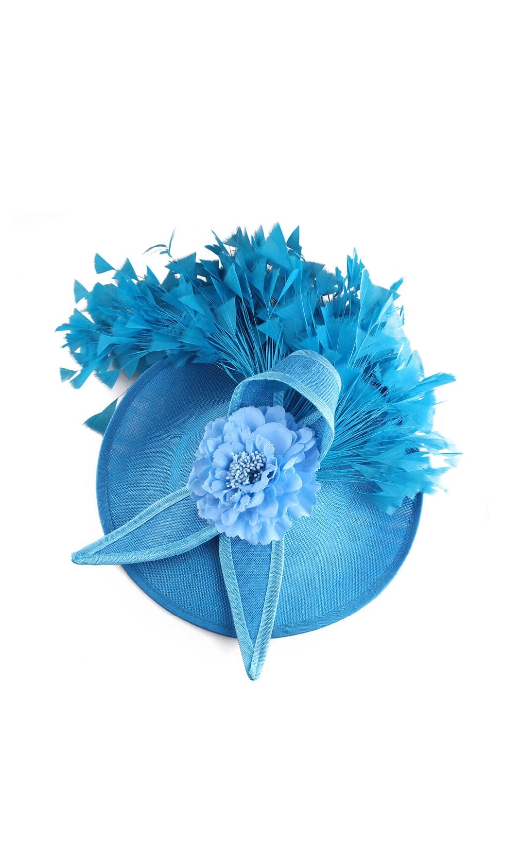 Blue Elegant Feather Fascinators Flowering Girl