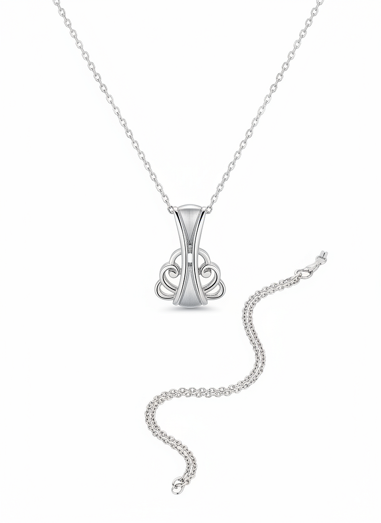 Heye Wings Elegant Silver Pendant Necklace with Minimalist Oriental Design