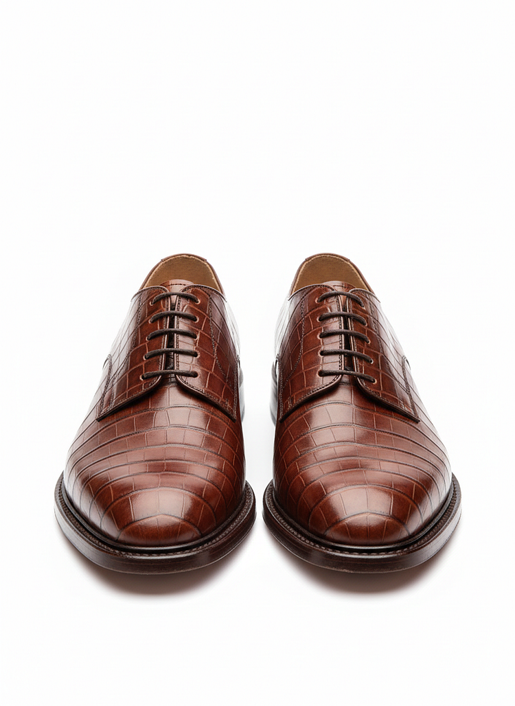 Heye Wings Handmade Crocodile Leather Oxford Shoes