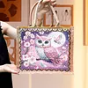 DIY Diamond Painting Pink Owl Linen Waterproof Handbag Shopping Storage Bag Totes Kit