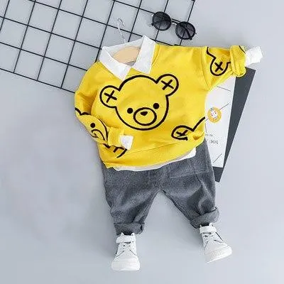 Spring Infant Clothes Sets Baby Boys Girls Clothing Set Children T Shirt Dress Long Sleeves Brother Sister Clothes Suits