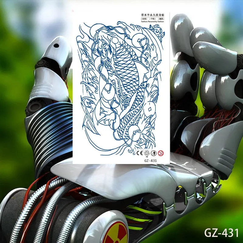 Temporary Tattoo Stickers Dragon Eagle Juice Timberwolves Ink Lasting Waterproof Natural Arm Body Chest Realistic Art Fake Tatoo