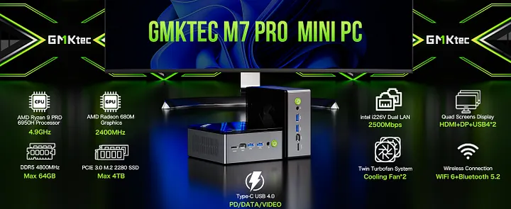 GMKtec GMKtec NucBox M7 Pro Mini PC AMD Ryzen™ 9 PRO 6950H 359.99