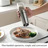  Electric Gravity Pepper Grinder Automatic Salt and Pepper Mill Grinder Adjustable Coarseness Battery Powered Blue Led Light One Hand Operation