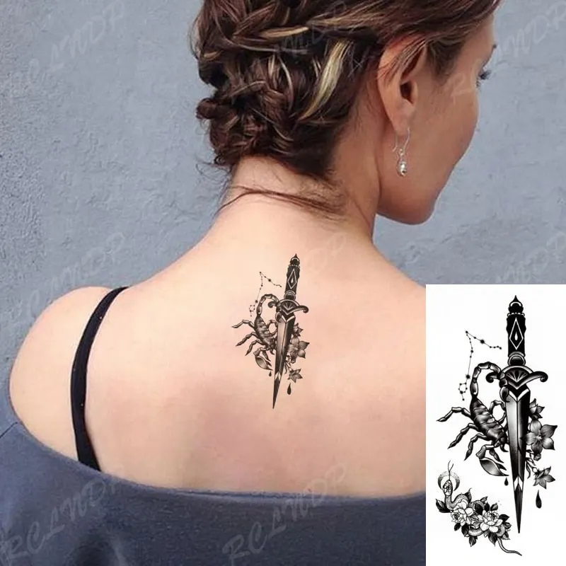 Waterproof Temporary Tattoo Sticker Cartoon anime Boy Knife Tatto Flash Tatoo Fake Tattoos Small Size Art for Kids Men Women