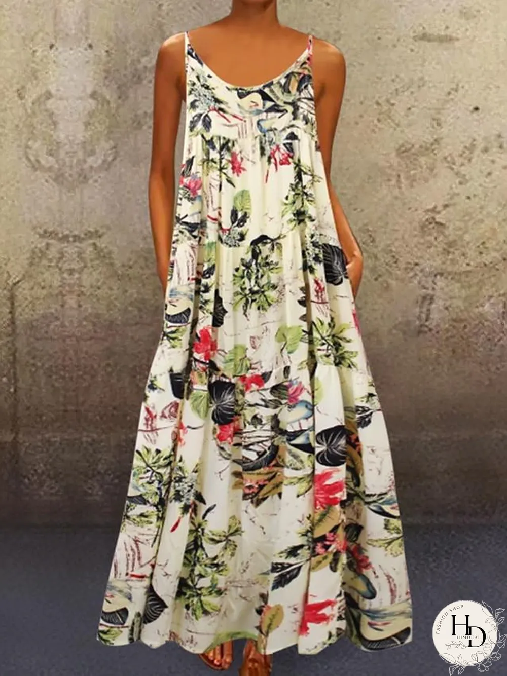 Women's Strap Dress Maxi long Dress Sleeveless Floral Summer Hot Casual Red Yellow M L XL XXL 3XL 4XL 5XL