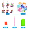 6Pcs DIY Diamond Painting Colored Dragon Keychain