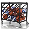 [US Local Warehouse] Ball Cart with Wheels Rolling Basketball Rack with Lockable Lid Balls Storage Locker for Volleyball Gym Recess Soccer Playground