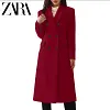 💎Długi wełniany płaszcz damski ZARA&reg; Plus Size.