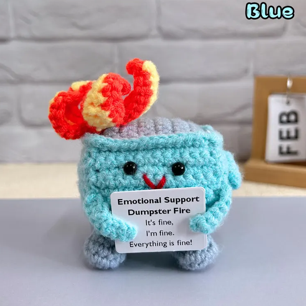 💖Handmade Crochet Dumpster Fire🎁Emotional Support Gift