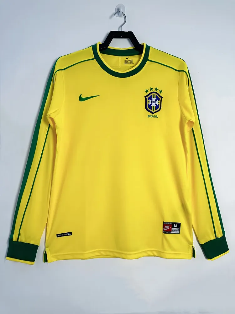 1998 Brazil Home Long Sleeve Retro Jersey