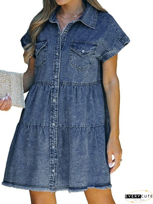 Drop Shoulder Denim Dress