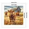 Highland Cattle-Full Embroidery 2 Strands 14CT Stamped Cross Stitch-40*40CM
