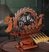 Viking Dragon Boat Dragon Boat Model Ornaments DIY Handmade High-Difficulty 3D Three-Dimensional Puzzle Building Block Toys
