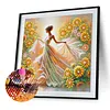 Sunflower Girl-Partial Special Shaped Diamond painting 30*30CM