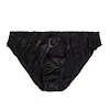 Men Solid Satin Ruffle Panties Sexy Thongs