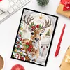 (US Local)Christmas Deer A5 Size Diamond Painting Notebook Set with 4Pcs Bookmark Gift