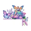 (US Local)Butterfly Girl Flowers 5D DIY Wooden Diamond Painting Door Topper (Right)