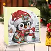 Christmas Acrylic DIY Diamond Art Painting Napkin Holder Set (Penguin Snowman)