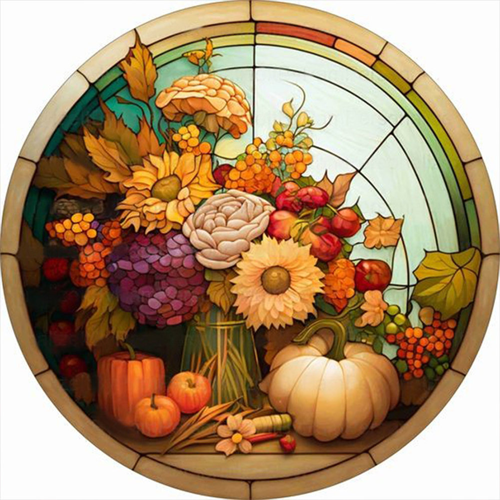 Colorful Flowers-Paint by Numbers-16"x16"/40x40cm