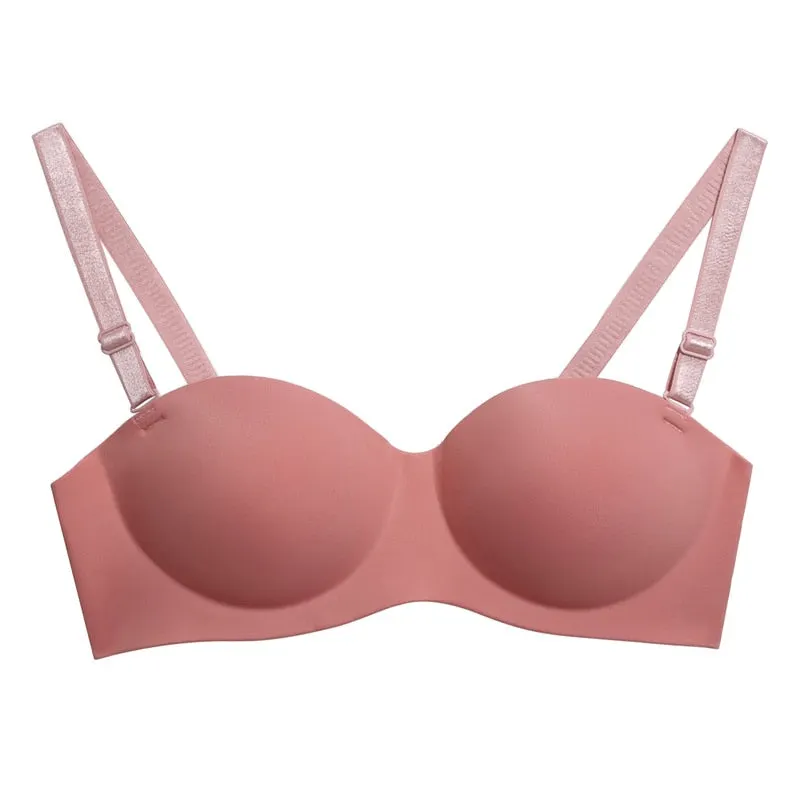 Seamless Push Up Bra Women Brassiere Sexy Underwear Wirefree Bralette Female Lingerie Intimates Bras Macaroon Solid Color