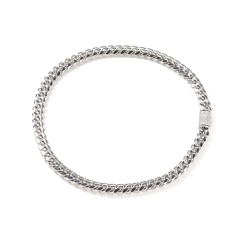 Iced Flip Box Buckle Glossy Cuban Chains Bracelets Necklaces Hip Hop Bling For Men