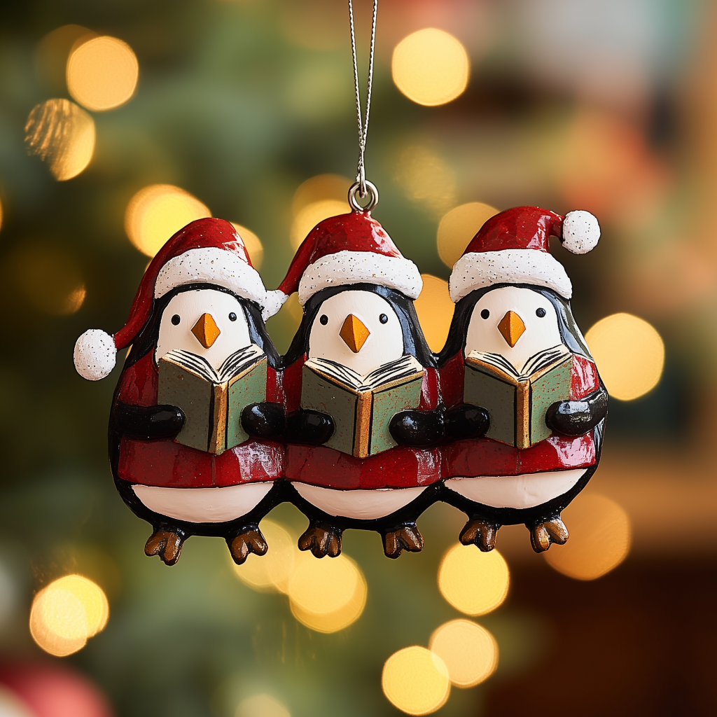 Three Penguin Carolers LT1610027CL Christmas Ornament
