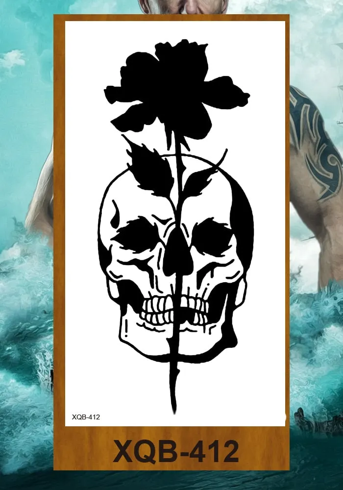 Tattoo Sticker Tribal Mighty Tiger Tatoo Men Women Africa Serengeti Lion Temporary Tattoo Black Indian Warrior Waterproof Flash