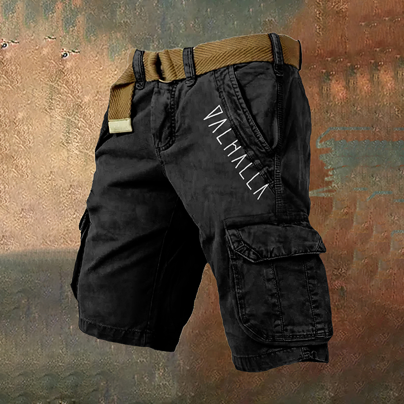 Men's Viking Valhalla Inspired Vintage Cargo Shorts