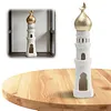 Ramadan Resin Statue Ornament Hollowed Handcrafted Resin Mosque Models Islamic Castle Tabletop Statue for Eid Home Office Decor