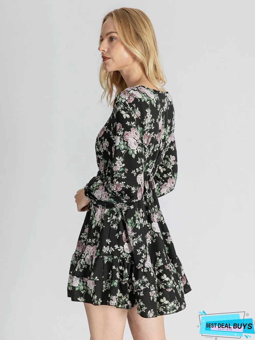 Casual V Neck Weaving Dress