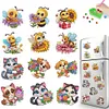 12PCS DIY Diamond Art Refrigerator Sticker Kits for Home Decor (Kitten)