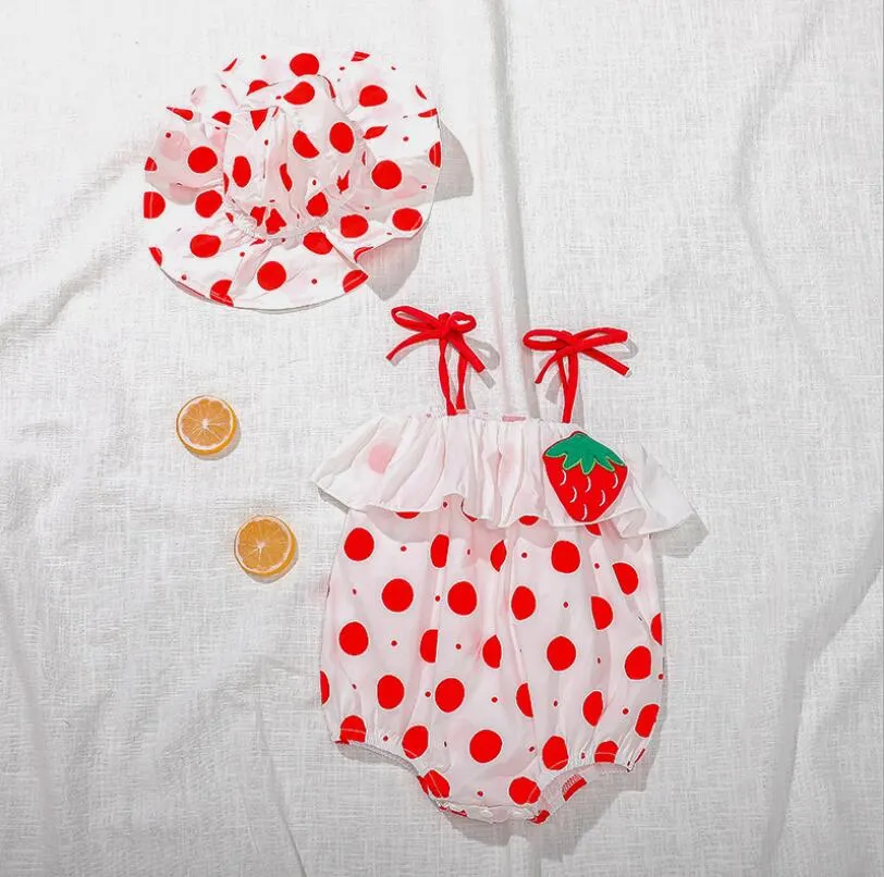 0-3Yrs Infant Clothes Rompers 2020 Summer Newborn Grils Cotton Lace Romper With Cap 2pcs Set Baby Girls Overall White