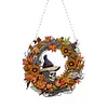 Diamond Painting Halloween Decorations Wreath Pendant for Home Window Wall