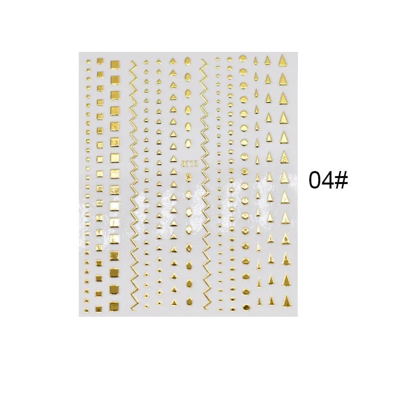 1 Sheet Christmas 5D Nail Stickers Gold And Sliver Snowflakes Transfer Nail Decals Slider Decoration For Manicuries