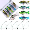 5Pcs Sinking Wobblers Fishing Lures Multi-Section Hard Bait for Pike Bass Trout