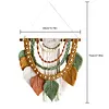 (Finished Product)Bohemian Handmade Leaf Wall Art No Drilling Handmade Craft Macrame Wall Decor Handmade Woven Leaf Tapestry for Apartment Living Room Bedroom Nursery Backdrop