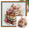 Flowers And Books-11CT Stamped Cross Stitch 40*40cm/15.75*15.75in