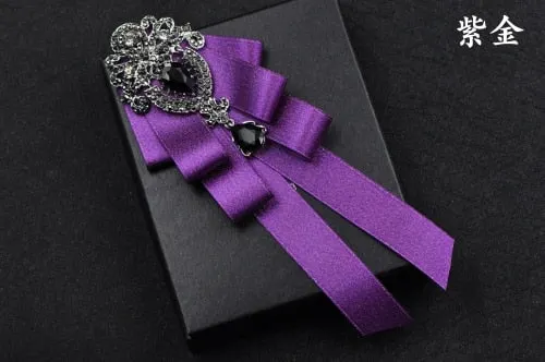 High-quality Fashion Handmade Red Diamond Bow Tie Wedding Collar Bowtie Brooch Pocket Towel Square Set Gifts for Men Accessories